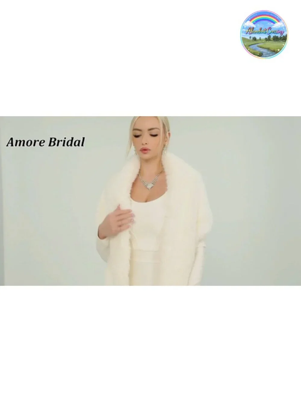 Faux Fur Wrap Cross Shawl Winter Evening Party Cape